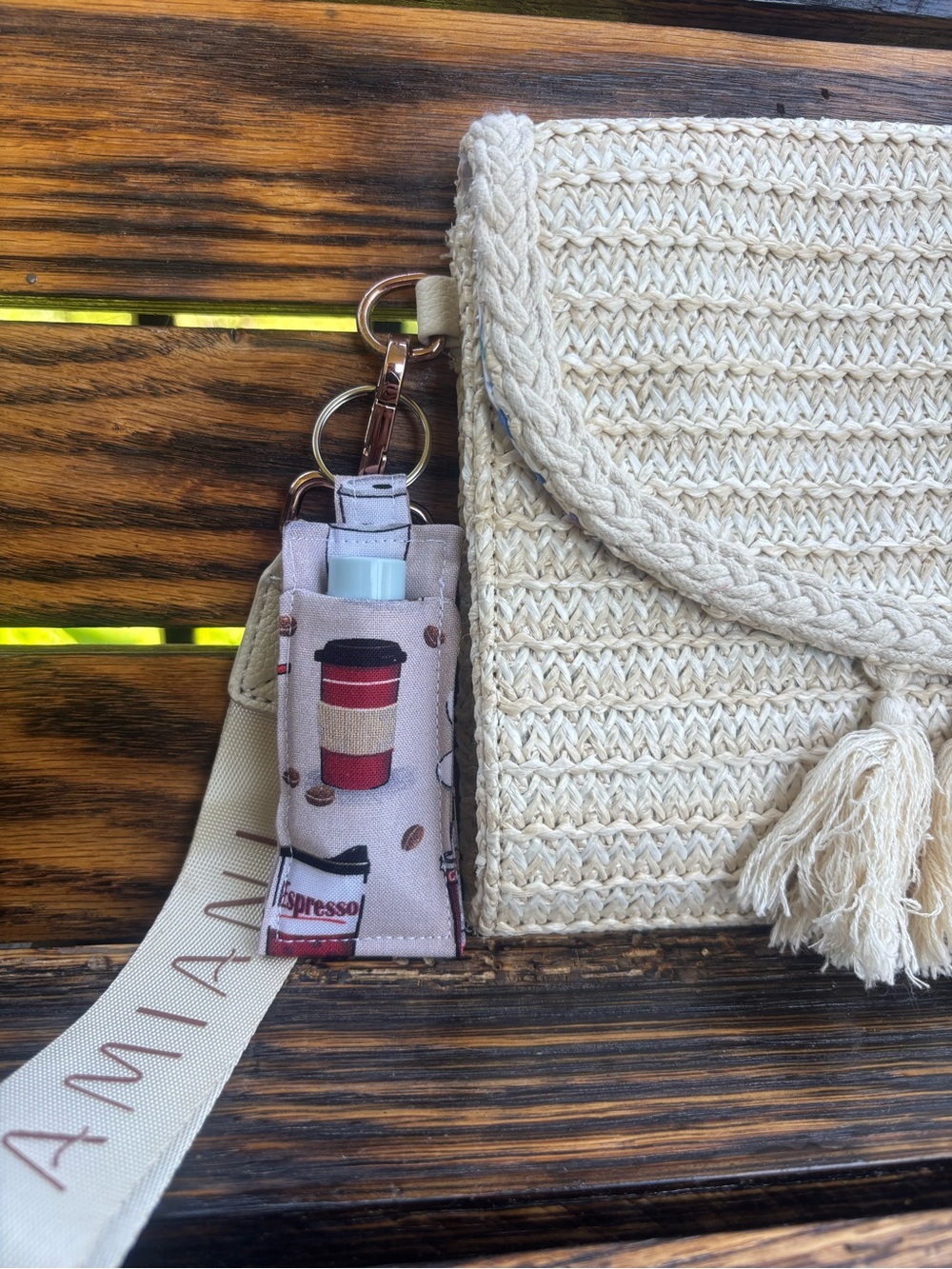 Coffee Keychain Chapstick Holder